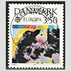 FRIM�RKER DANMARK | 1991 - AFA 989 - Europam�rker rumflyvning - 3,50 Kr. flerfarvet - Pragt Stemplet