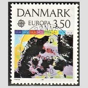 FRIM�RKER DANMARK | 1991 - AFA 989 - Europam�rker rumflyvning - 3,50 Kr. flerfarvet - Pragt Stemplet