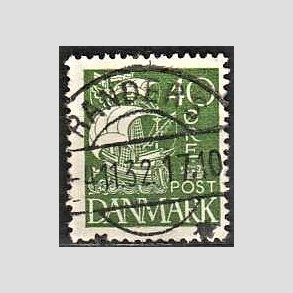 FRIM�RKER DANMARK | 1927 - AFA 174 - Karavel 40 �re gr�n - Lux Stemplet 