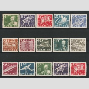 FRIMRKER SVERIGE | 1936 - AFA 231-242 - Postens 300 rs jubilum - Alle vrdier incl. B ere i komplet st - Ubrugt