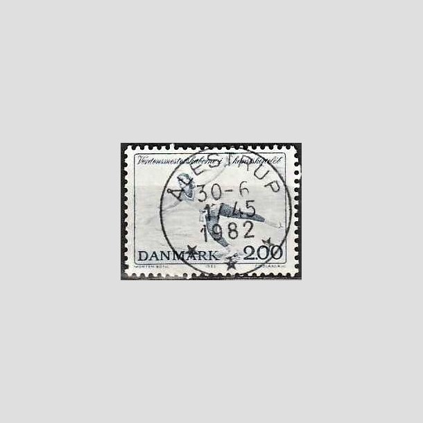 FRIMRKER DANMARK | 1982 - AFA 745 - WM i kunstskjtelb - 2 Kr. bl - Pragt Stemplet lestrup