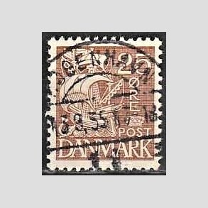 FRIM�RKER DANMARK | 1934 - AFA 214 - Karavel 25 �re brun Type I - Lux Stemplet 