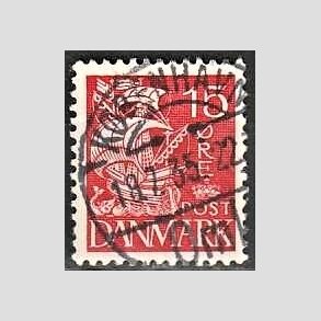 FRIM�RKER DANMARK | 1937-40 - AFA 203b - Karavel 15 �re r�d Type II - Lux Stemplet