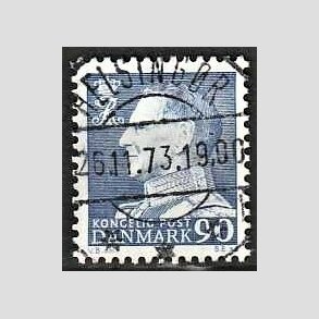 FRIMRKER DANMARK | 1967 - AFA 463F - Fr. IX 90 re bl - Lux Stemplet Helsingr