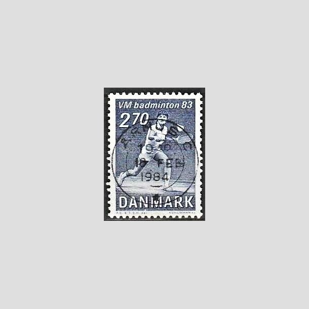 FRIMRKER DANMARK | 1983 - AFA 767 - WM i Badminton - 2,70 Kr. bl - Pragt Stemplet