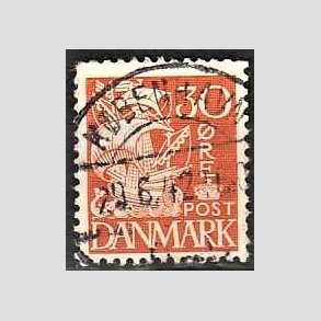 FRIM�RKER DANMARK | 1940 - AFA 259 - Karavel 30 �re orange Type II - Pragt Stemplet