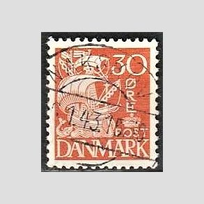 FRIM�RKER DANMARK | 1940 - AFA 259 - Karavel 30 �re orange Type II - Pragt Stemplet