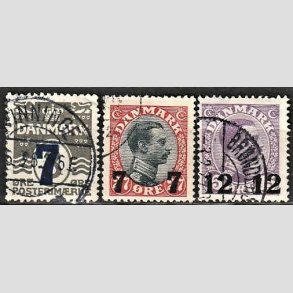 FRIMRKER DANMARK | 1926 -  AFA 157,158,159 - Provisorier i st - Stemplet