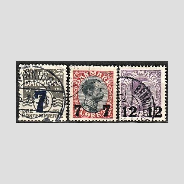 FRIMRKER DANMARK | 1926 -  AFA 157,158,159 - Provisorier i st - Stemplet