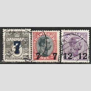 FRIMRKER DANMARK | 1926 -  AFA 157,158,159 - Provisorier i st - Stemplet