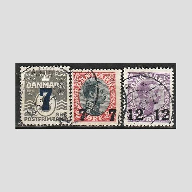 FRIMRKER DANMARK | 1926 -  AFA 157,158,159 - Provisorier i st - Stemplet