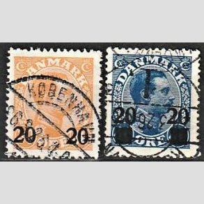 FRIMRKER DANMARK | 1926 -  AFA 152,153 - Chr. X provisorier i st - Stemplet