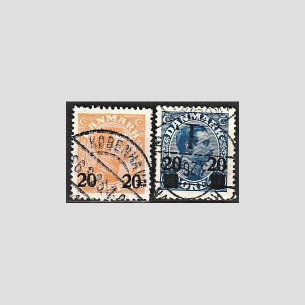 FRIMRKER DANMARK | 1926 -  AFA 152,153 - Chr. X provisorier i st - Stemplet