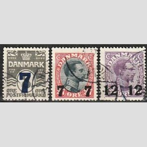 FRIMRKER DANMARK | 1926 -  AFA 157,158,159 - Provisorier i st - Stemplet