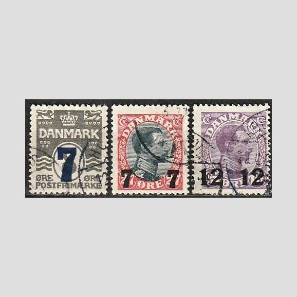 FRIMRKER DANMARK | 1926 -  AFA 157,158,159 - Provisorier i st - Stemplet