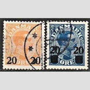 FRIMRKER DANMARK | 1926 -  AFA 152,153 - Chr. X provisorier i st - Stemplet