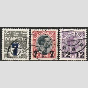 FRIMRKER DANMARK | 1926 -  AFA 157,158,159 - Provisorier i st - Stemplet