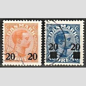FRIMRKER DANMARK | 1926 -  AFA 152,153 - Chr. X provisorier i st - Stemplet