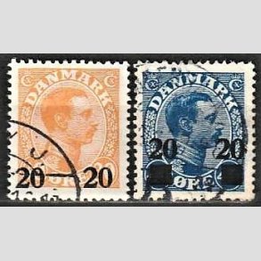 FRIMRKER DANMARK | 1926 -  AFA 152,153 - Chr. X provisorier i st - Stemplet