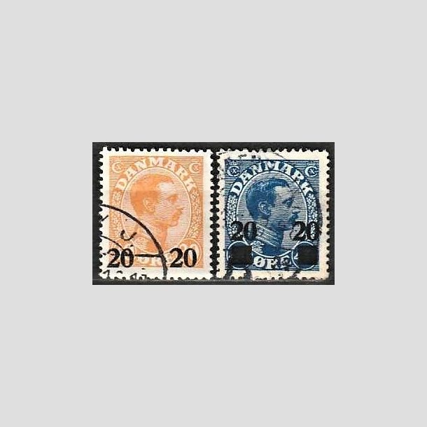 FRIMRKER DANMARK | 1926 -  AFA 152,153 - Chr. X provisorier i st - Stemplet