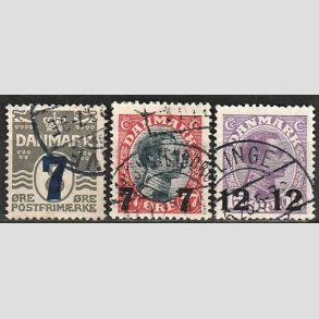 FRIMRKER DANMARK | 1926 -  AFA 157,158,159 - Provisorier i st - Stemplet