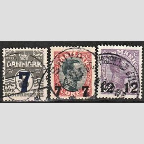FRIMRKER DANMARK | 1926 -  AFA 157,158,159 - Provisorier i st - Stemplet