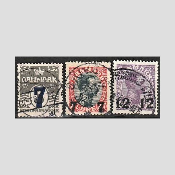 FRIMRKER DANMARK | 1926 -  AFA 157,158,159 - Provisorier i st - Stemplet