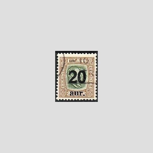 FRIMRKER ISLAND | 1921-22 - AFA 108 - Provisorier - 20/25 aur brun/grn - Stemplet