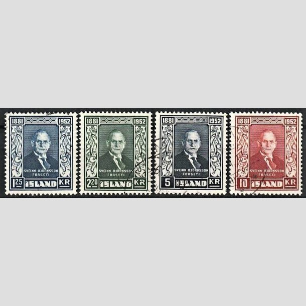 FRIMRKER ISLAND | 1952 - AFA 282-284 - Sveinn Bjrnsson - 1,25-10 Kr. i st - Stemplet