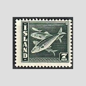 FRIMRKER ISLAND | 1939 - AFA 213 - Fisk- og flagserie - 7 aur grn - Postfrisk