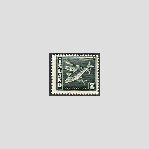 FRIMRKER ISLAND | 1939 - AFA 213 - Fisk- og flagserie - 7 aur grn - Postfrisk