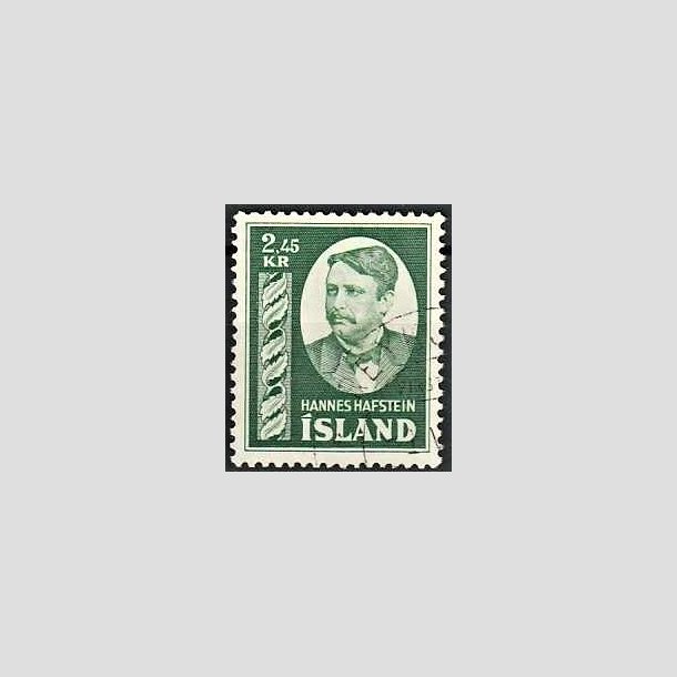 FRIMRKER ISLAND | 1954 - AFA 295 - Hannes Hafstein - 2,45 kr. grn - Stemplet