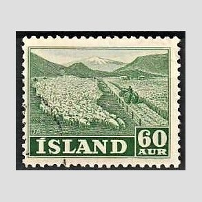 FRIMRKER ISLAND | 1950 - AFA 266 - Folkeerhverv - 60 re grn - Stemplet
