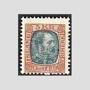 FRIMRKER ISLAND | 1902-04 - AFA 47 - Kong Chr. IX - 5 kr. rdbrun/gr - Ubrugt
