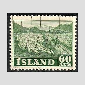 FRIMRKER ISLAND | 1950 - AFA 266 - Folkeerhverv - 60 re grn - Stemplet
