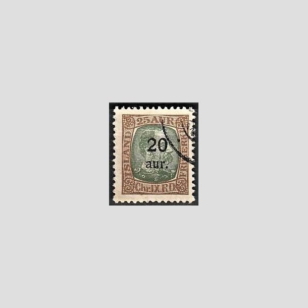 FRIMRKER ISLAND | 1921-22 - AFA 107 - Provisorier - 20/25 aur brun/grn - Stemplet