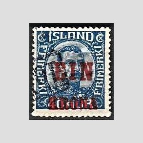 FRIMRKER ISLAND | 1926 - AFA 121 - Provisorier - EIN KRONA/40 aur bl - Stemplet (Tollur)