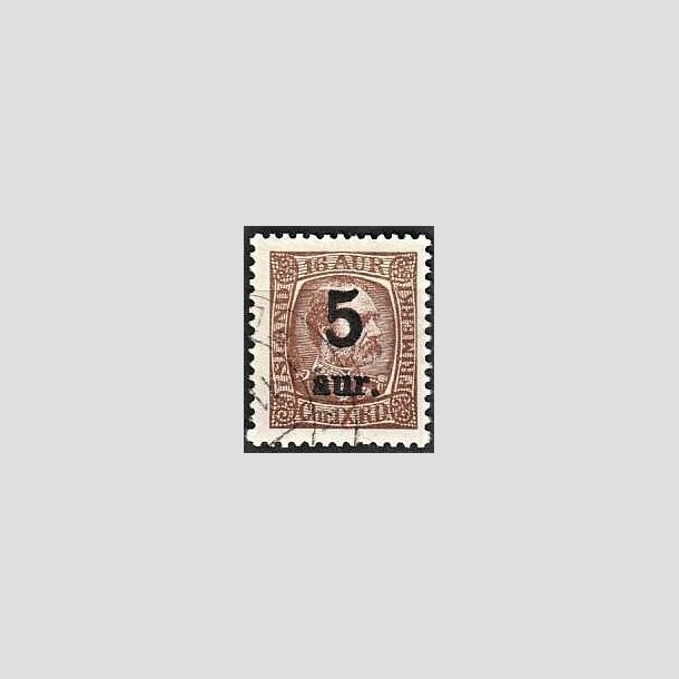 FRIMRKER ISLAND | 1921-22 - AFA 104 - Provisorier - 5/16 aur brun - Stemplet