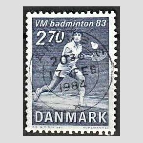 FRIM�RKER DANMARK | 1983 - AFA 767 - WM i Badminton - 2,70 Kr. bl� - Pragt Stemplet