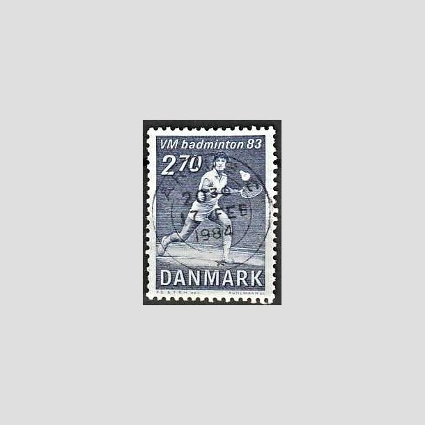 FRIMRKER DANMARK | 1983 - AFA 767 - WM i Badminton - 2,70 Kr. bl - Pragt Stemplet