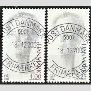 FRIMRKER DANMARK | 2000 - AFA 1239,1240 - Droning Margrethe 60 r - 4,00 og 5,25 Kr. - Pragt Stemplet