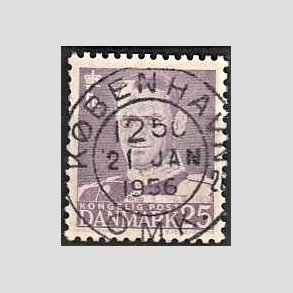 FRIMRKER DANMARK | 1955 - AFA 360 - Fr. IX 25 re violet - Lux Stemplet Kbenhavn