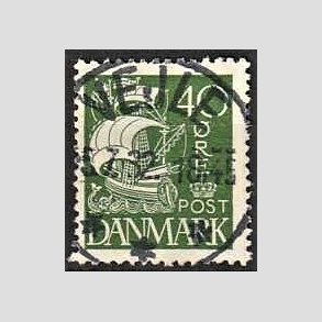 FRIM�RKER DANMARK | 1927 - AFA 174 - Karavel 40 �re gr�n - Lux Stemplet Vejle