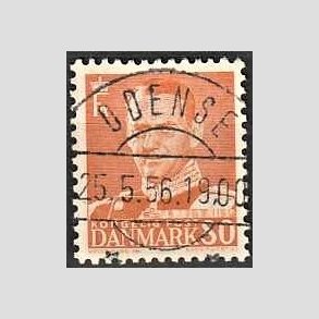 FRIMRKER DANMARK | 1952-53 - AFA 341 - Fr. IX 80 re orange - Lux Stemplet Odense