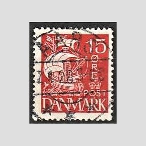 FRIM�RKER DANMARK | 1927 - AFA 169 - Karavel 15 �re r�d - Lux Stemplet 