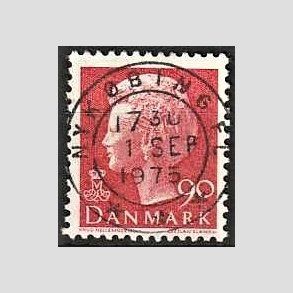 FRIMRKER DANMARK | 1974 - AFA 574 - Dronning Margrethe - 90 re rd - Pragt Stemplet Nykbing Fl