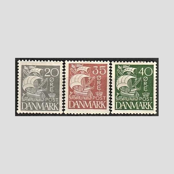 FRIMRKER DANMARK | 1927 - AFA 170,173,174 - Karavel 20,35 og 40 re - Ubrugt