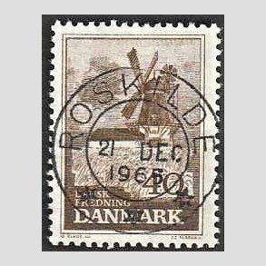 FRIM�RKER DANMARK | 1965 - AFA 440 - Fredning - 40 �re brun - Pragt Stemplet Roskilde