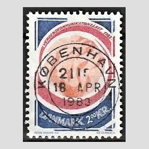 FRIM�RKER DANMARK | 1983 - AFA 765 - Kommunikations�ret - 2,00 Kr. flerfarvet - Pragt Stemplet