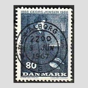 FRIM�RKER DANMARK | 1966 - AFA 447 - Georg Jensen - 80 �re bl� - Lux Stemplet
